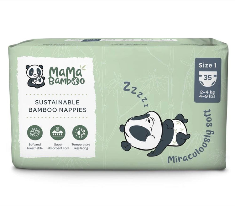 Mama Bamboo Eco Nappies - Size 1 - Sustainable Vegan Groceries Brighton
