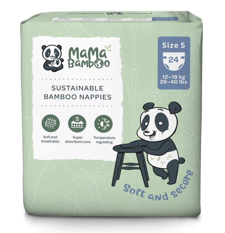Mama Bamboo Eco Nappies - Size 5 - Sustainable Vegan Groceries Brighton