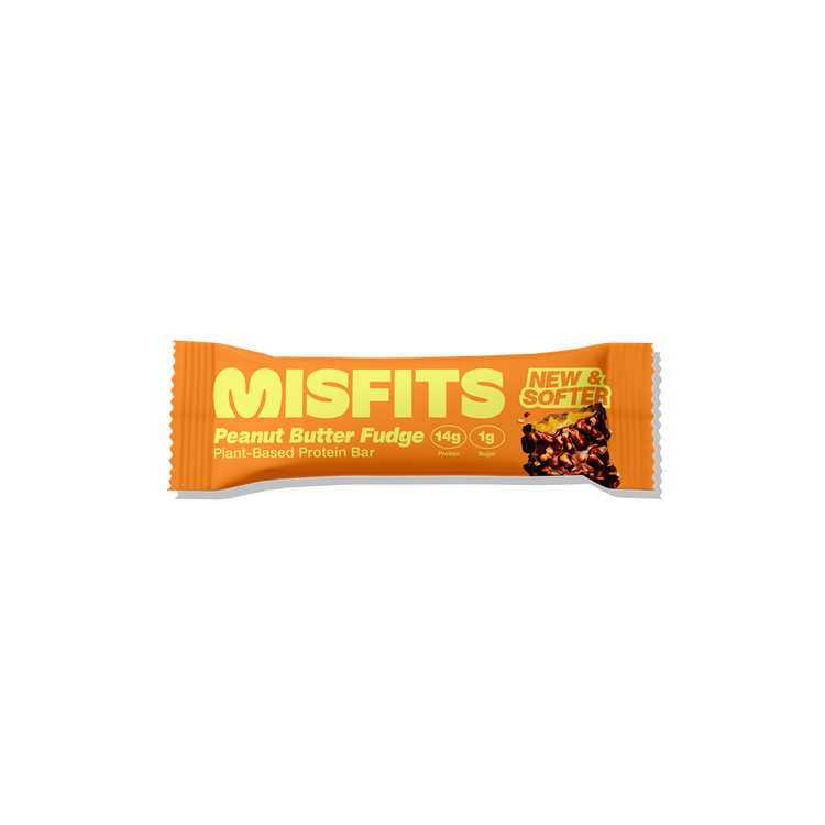 Misfits Plant-Based Peanut Butter Fudge Protein Bar 50G - Sustainable Vegan Groceries Brighton