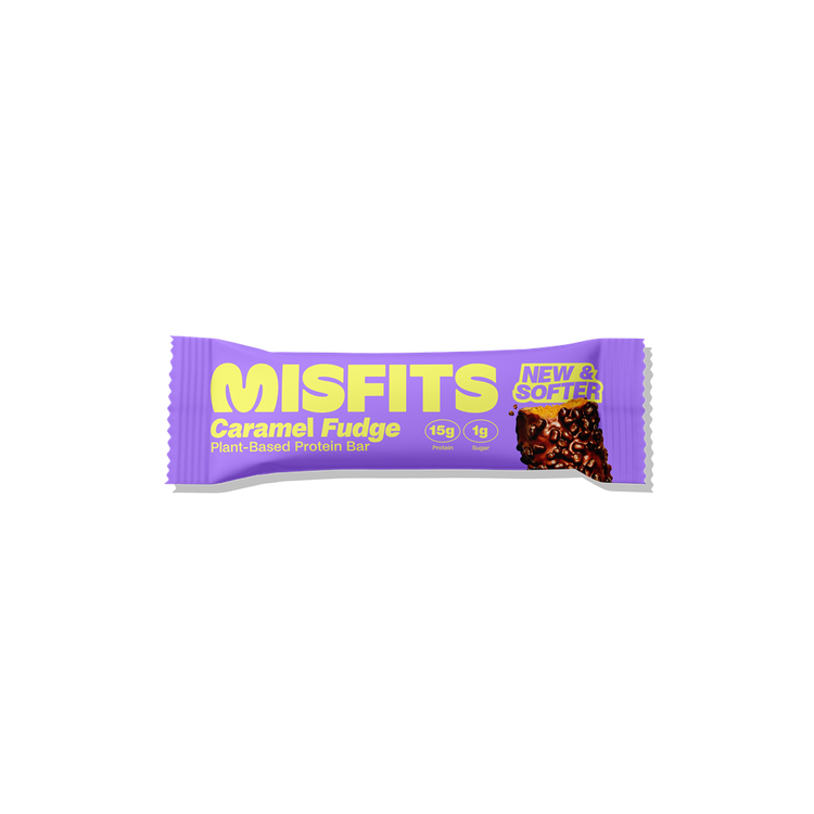 Misfits Plant-Based Caramel Fudge Protein Bar 50G - Sustainable Vegan Groceries Brighton