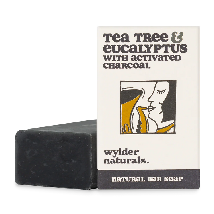 120G Tea Tree & Eucalyptus With Activated Charcoal Natural Soap - Sustainable Vegan Groceries Brighton