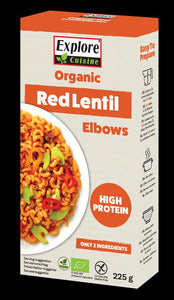 Explore Cuisine Organic Red Lentil Elbows 225G - Sustainable Vegan Groceries Brighton