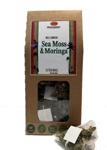 Sea Moss And Moringa Bio Degradable Pyramid Tea Bags 15 Bags - Sustainable Vegan Groceries Brighton
