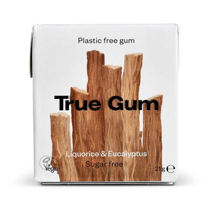 True Gum Liquorice & Eucalyptus Chewing Gum 21G - Sustainable Vegan Groceries Brighton