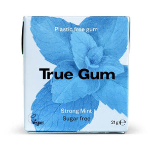 True Gum Strong Mint Chewing Gum 21G - Sustainable Vegan Groceries Brighton