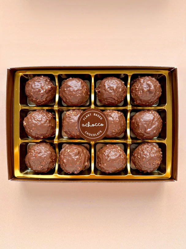 Achocco Hazelnut Rocher Truffles - Sustainable Vegan Groceries Brighton