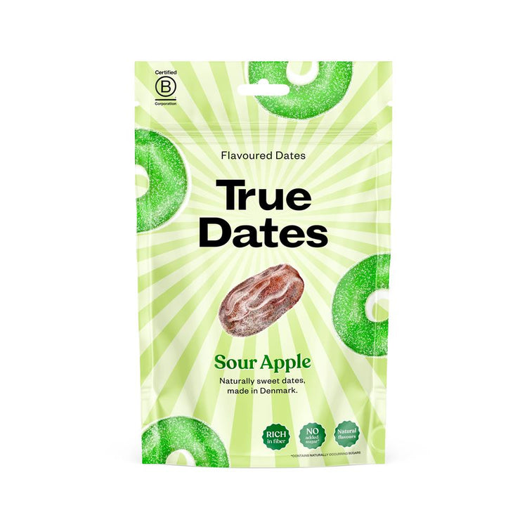 True Dates Sour Apple 100G - Sustainable Vegan Groceries Brighton