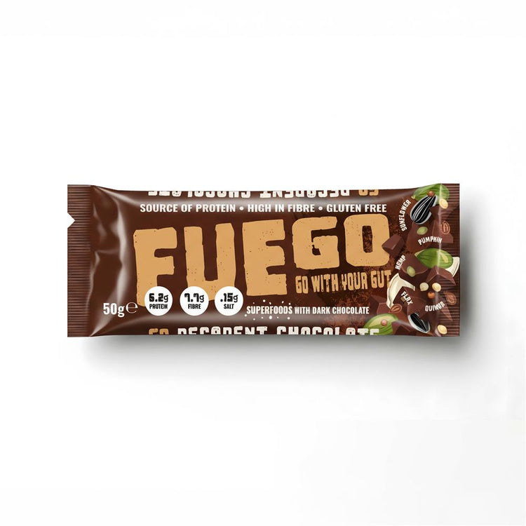 Fuego Decadent Choc Bar 50G - Sustainable Vegan Groceries Brighton