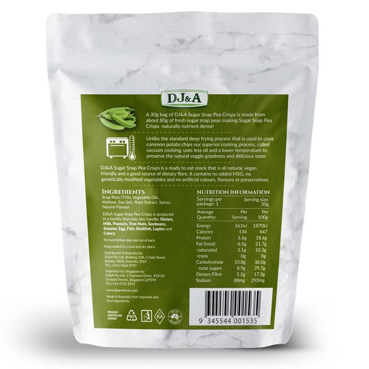 Sugar Snap Pea Crisps 30G - Sustainable Vegan Groceries Brighton