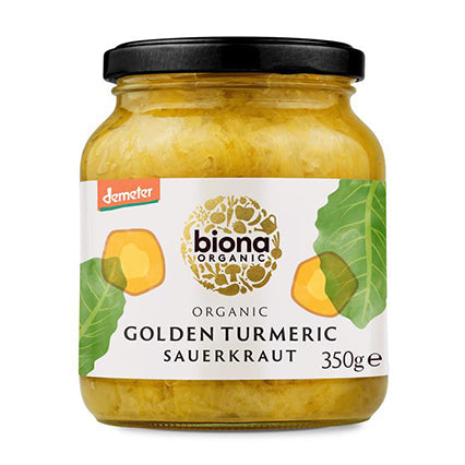 biona organic golden turmeric sauerkraut 350g