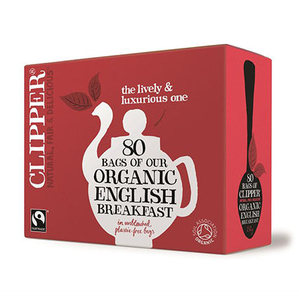 clipper organic fairtrade english breakfast tea 80 bags