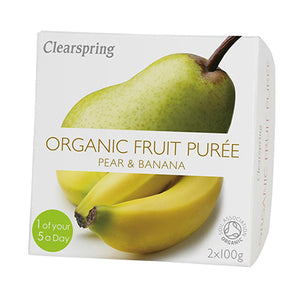 clearspring pear & banana puree 2 x 100g