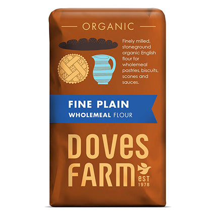 doves farm fine plain wholemeal flour 1kg