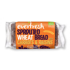 everfresh sprouted carrot& raisin bread 400g