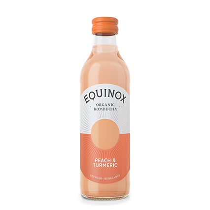 equinox organic peach & turmeric kombucha 275ml