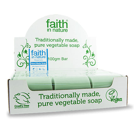 faith in nature soap bar unwrapped