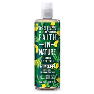 faith in nature lemon & tea tree shampoo 400ml