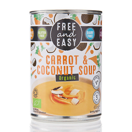 free & easy carrot coconut soup 400g