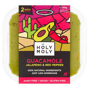 holy moly jalapeno & red pepper guacamole 150g