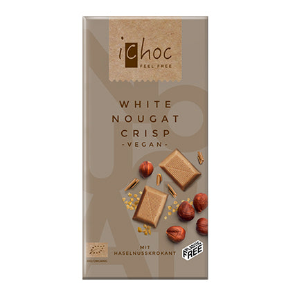 ichoc white nougat crisp chocolate bar 80g