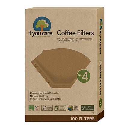 if you care no.4 coffee filters - large unbleached pack of 100