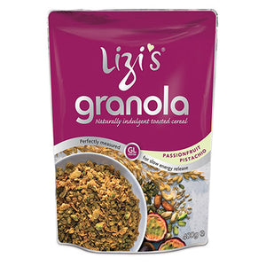 lizi's vegan passionfruit & pistachio granola 400g
