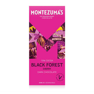 montezuma's black forest vegan dark chocolate with cherry 90g