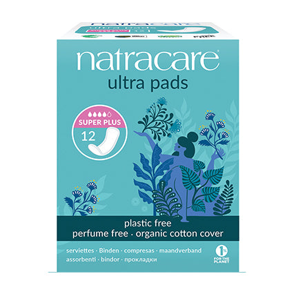 natracare organic cotton pads - ultra super plus 12 pack