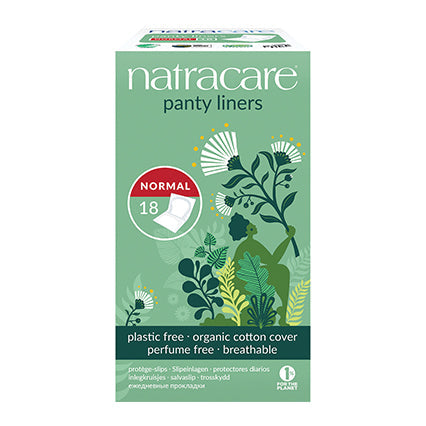 natracare organic cotton pantyliners - regular wrapped 18 pack