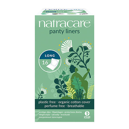 natracare organic cotton pantyliners - wrapped long 16 pack