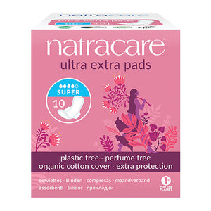 natracare organic cotton pads - ultra extra super 10 pack