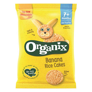 organix vegan baby rice cakes - banana 50g