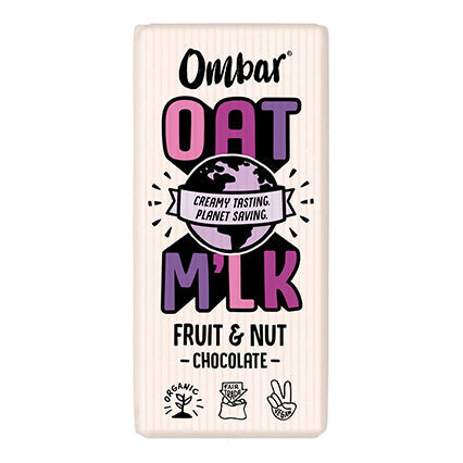 ombar vegan oat milk fruit & nut chocolate bar 70g