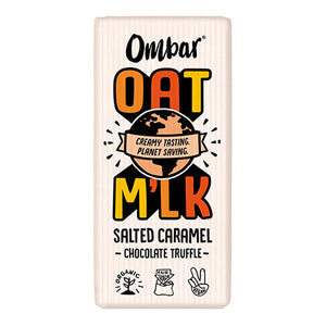 ombar vegan oat milk salted caramel chocolate bar 70g