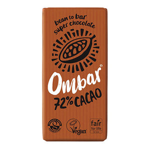 ombar vegan 72% cacao dark chocolate bar 35g