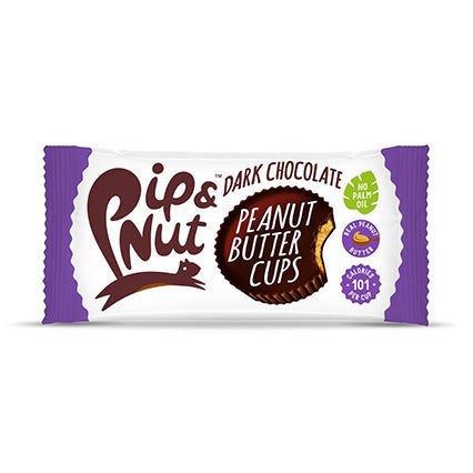 pip & nut vegan dark chocolate peanut butter cups 34g
