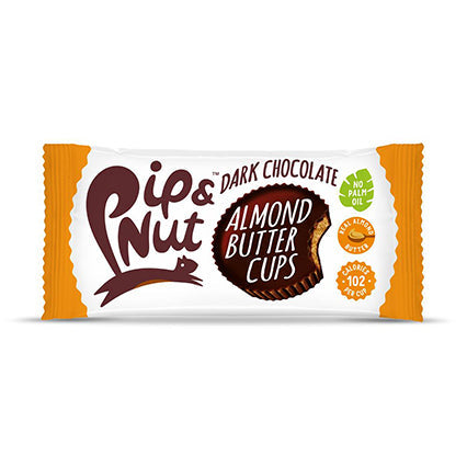pip & nut vegan dark chocolate almond butter cups 34g