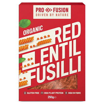 profusion organic gluten free red lentil fusilli 250g