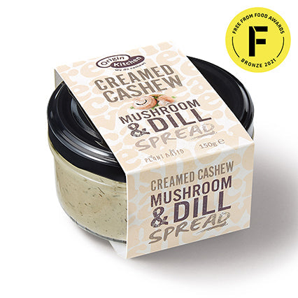 origin kitchen creamed cashew mushroom & dill spread 155g