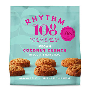 rhythm 108 vegan coconut cookie biscuits share bag 135g