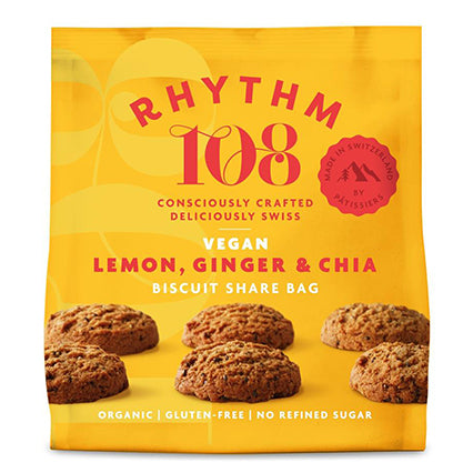 rhythm 108 vegan lemon chia biscuits share bag 135g