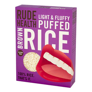 rude health brown puffed rice cereal 225g