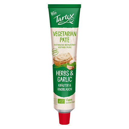 tartex organic vegan herbs & garlic pate tube 200g