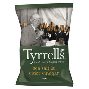 tyrrells sea salt & cider vinegar crisps 40g