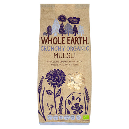 whole earth organic crunchy muesli 750g