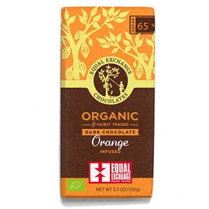 equal exchange dark 65% orange chocolate 100g