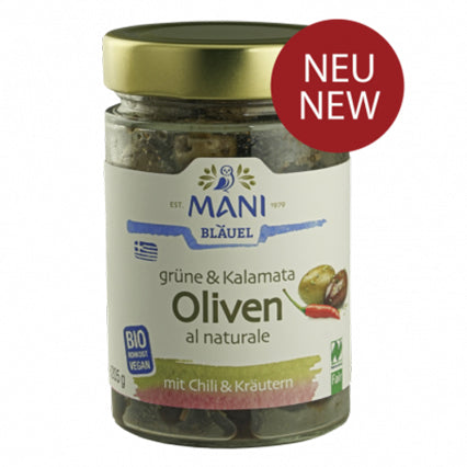 mani organic kalamata olives al naturale 205g