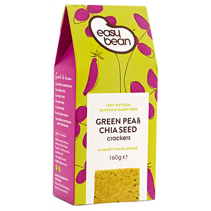 easy bean green pea & chia seed crackers 160g