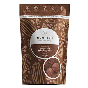 nourish organic vegan cacao & coconut macaroons 140g