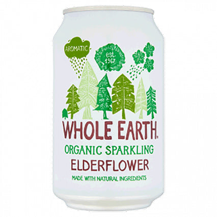 whole earth lightly sparkling elderflower drink 330ml